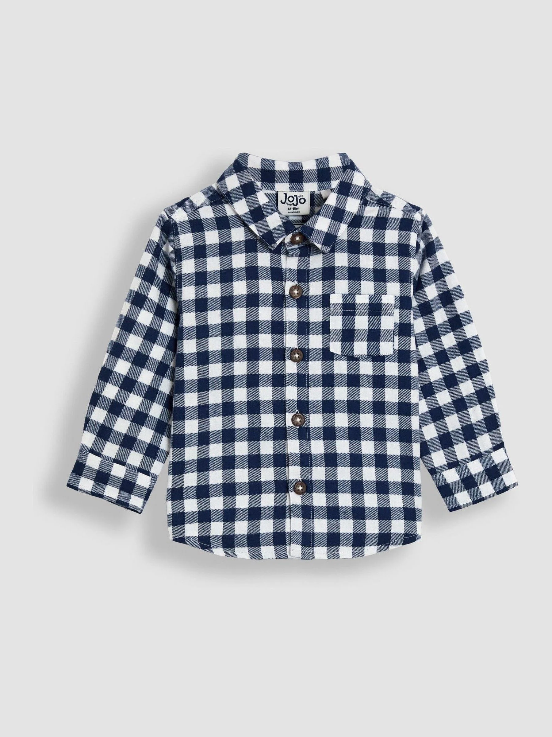 Marineblauw geruit - JoJo Maman Bébé Brushed Shirt