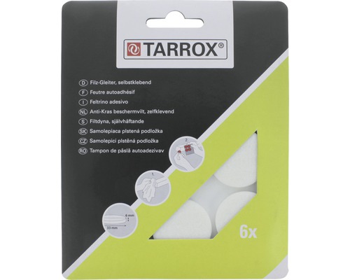 Tarrox viltglijders 33x6 mm rond wit 6 stuks zelfklevend