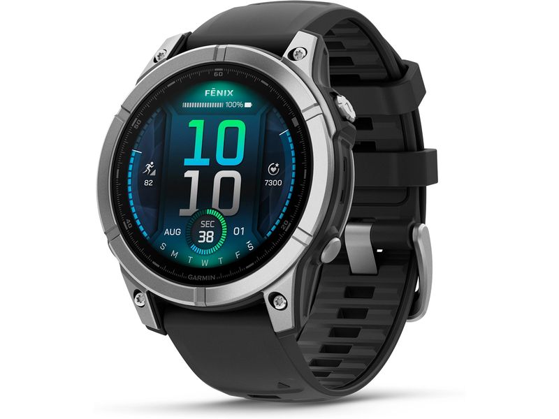 GARMIN Sportuhr Fenix E, 47 mm Silber Multisport-Smartwatch