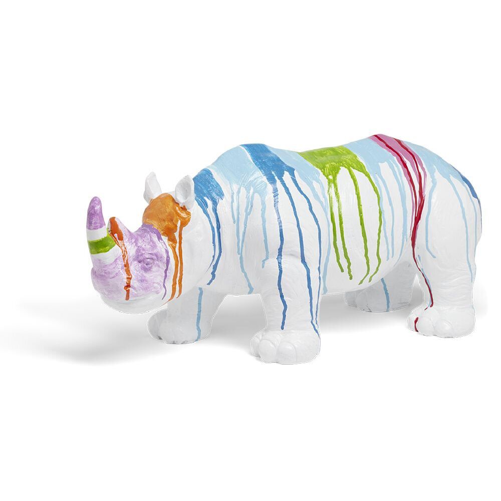 Rhinocéros décoratif H30cm plastique multicolore