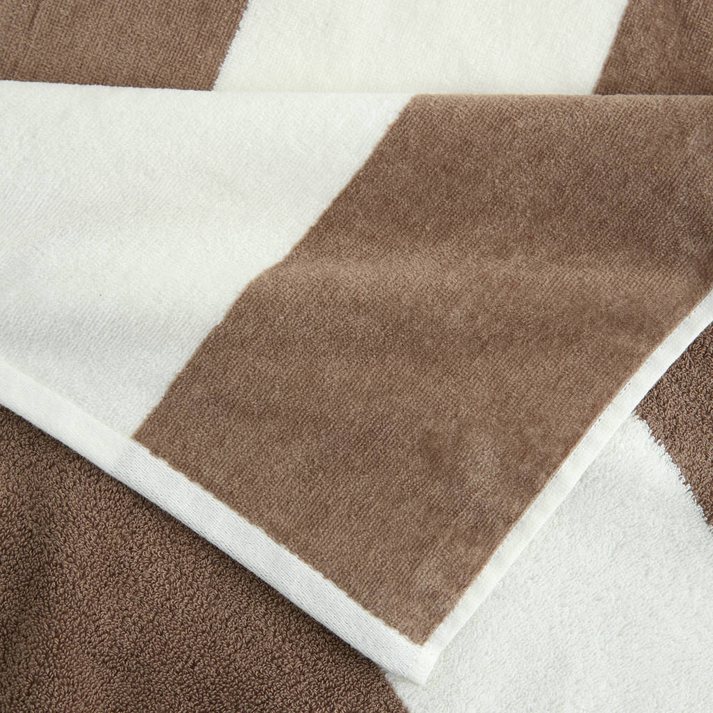 strandlaken Bold Stripe (taupe) (180x100 cm)