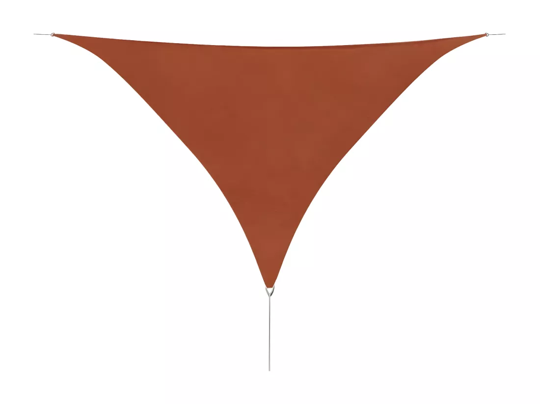 Voile d'ombrage en tissu Oxford triangulaire 5x5x5 m Ocre marron