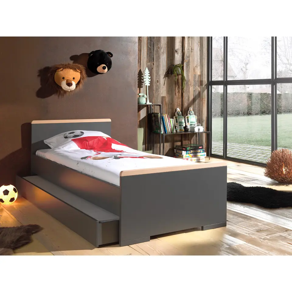 Vipack Bedlade/rolbed London - antraciet - 17,8x93,8x198 cm
