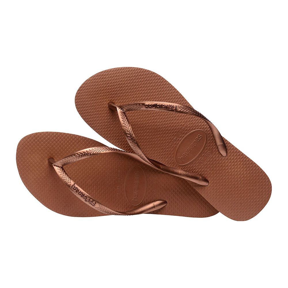 Havaianas SLIM - Tongs Femme rust/metallic copper