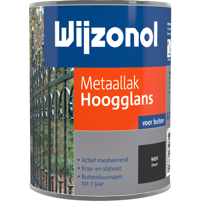 Wijzonol metaallak hoogglans 750ml zwart