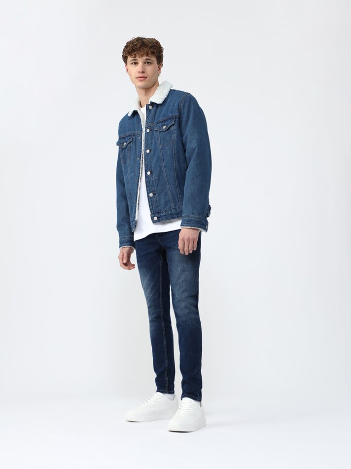Calça jeans super skinny - Azul índigo escuro