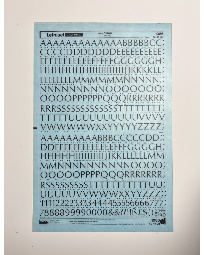 letraset-1086- OPTIMA - 48pt