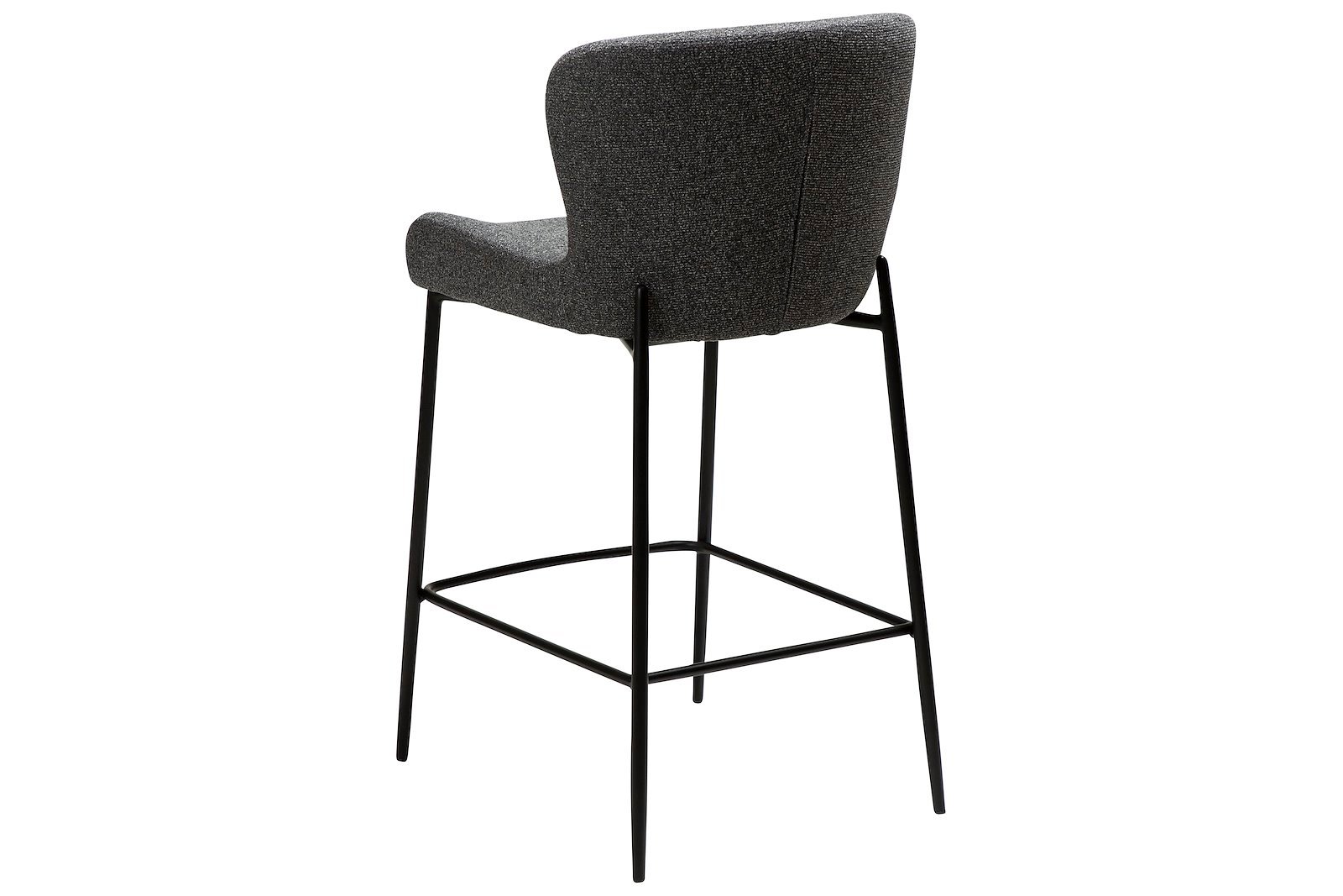 Glam counterstol Til kjøkkenøy eller lave barbord. Tekstil Bouclé Pebble Grå med sorte ben