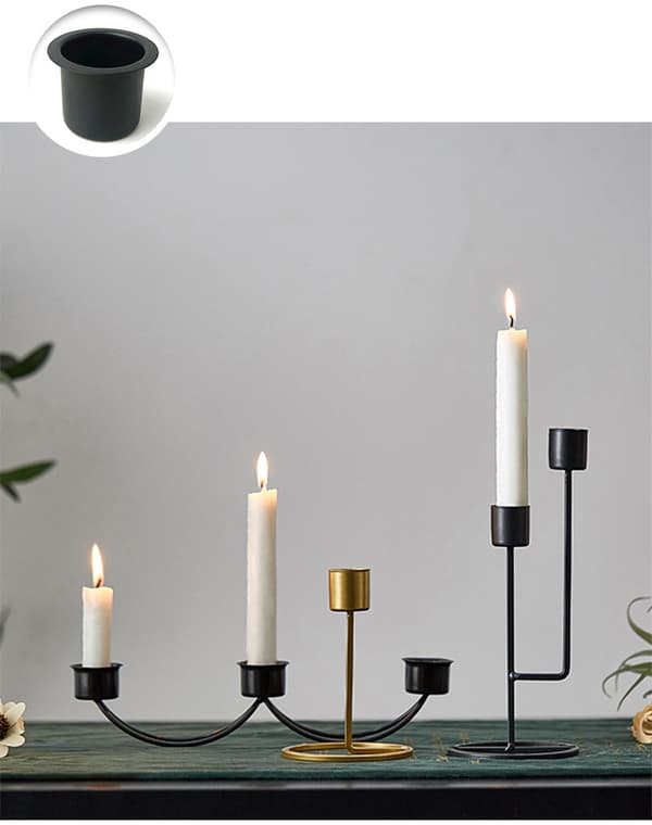INF 8-pakning med lysestaker for DIY lysestaker Sort