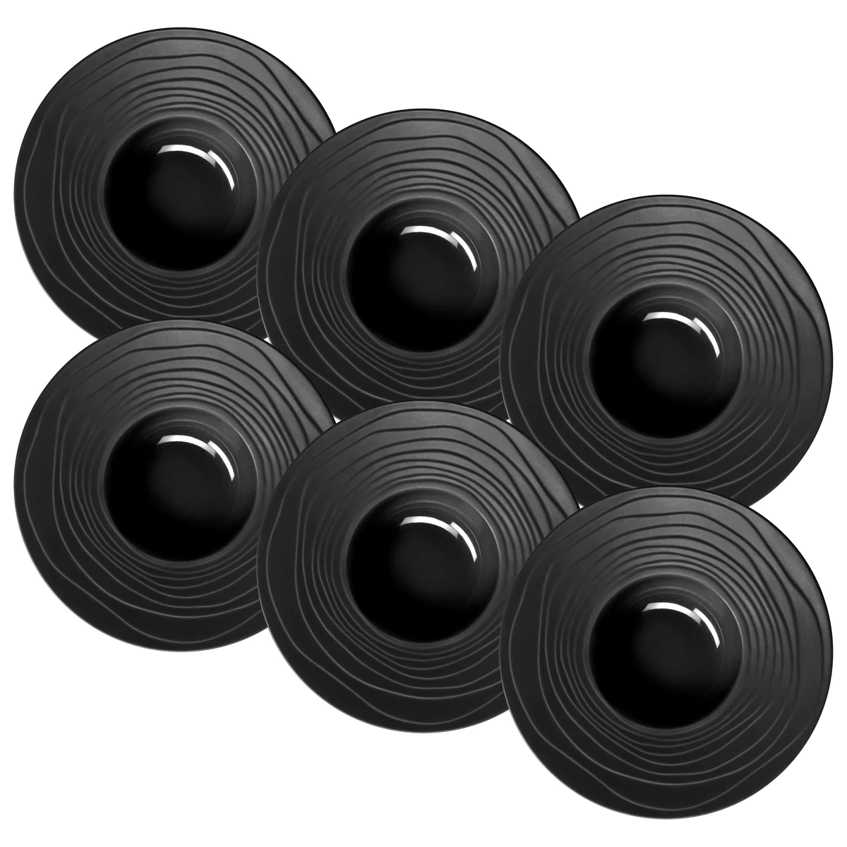 Escale Noir - Assiette à pâtes 28 cm (lot de 6) Médard de Noblat
