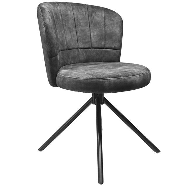 Stuhl Shelly Mikrofaser Grau/Schwarz 64x54x80 cm