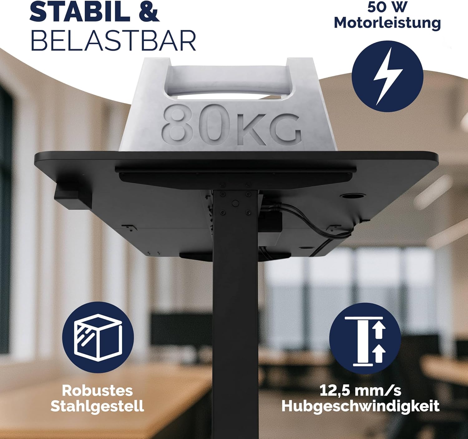 Casaria® Höhenverstellbarer Schreibtisch elektrisch 160 x 70 cm mit Wireless Charger & USB-C/A Anschluss LCD-Display Memory-Funktion 80 kg belastbar ergonomisch Schwarz