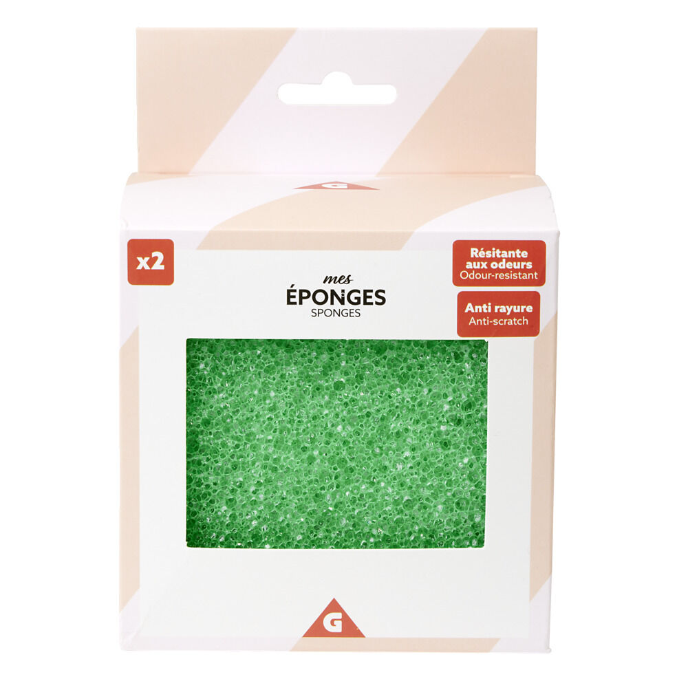 Éponge grattante anti-rayures x2 Ø10xH4cm