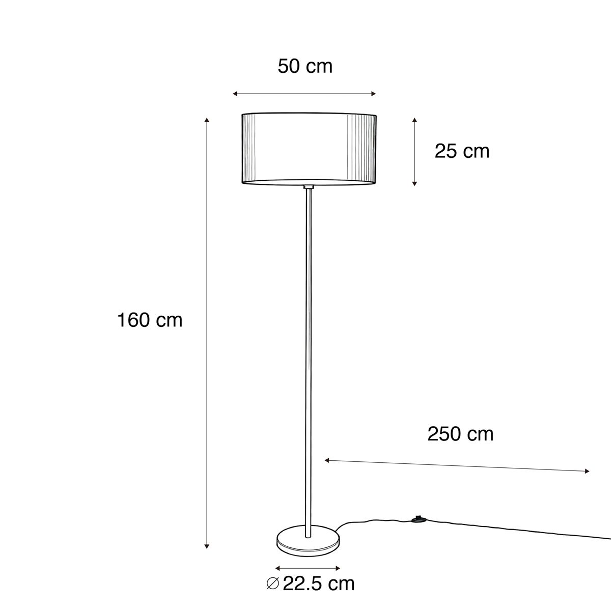 Vloerlamp messing met ovale velours kap groen 50cm - Simplo