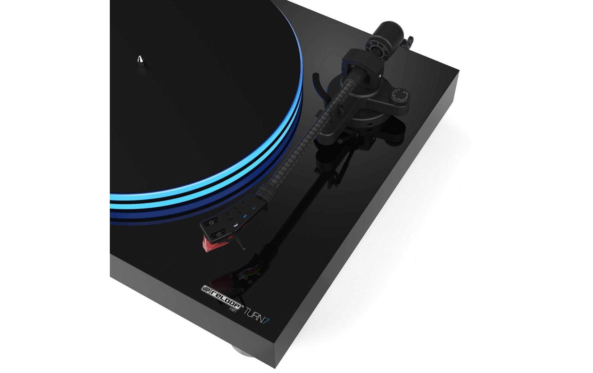 Plattenspieler HiFi Turn7 Schwarz<br>Hochwertiges USB-Plattenspielersystem mit Riemenantrieb