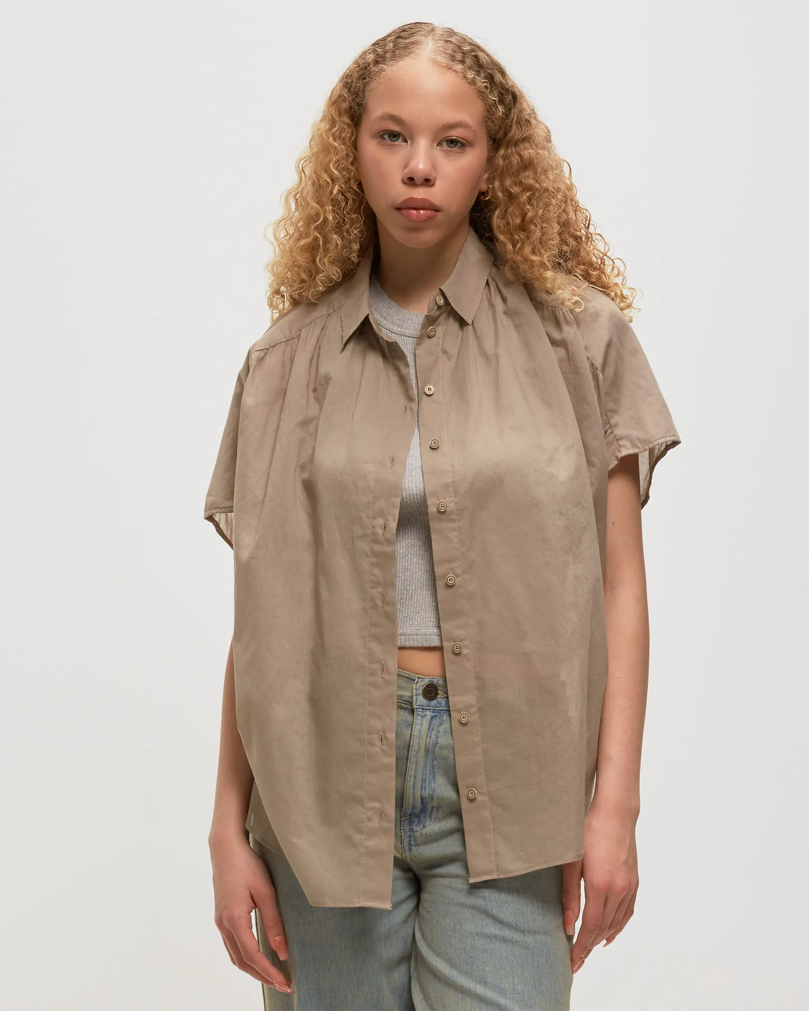 CLOSED GATHERED SHIRT