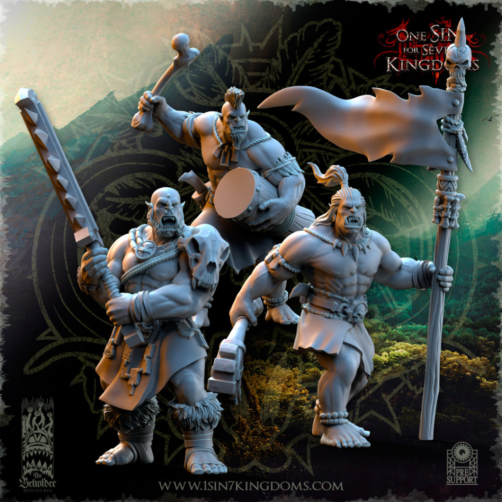 The Beholder Miniatures - Orcs - Groupe de Commandement