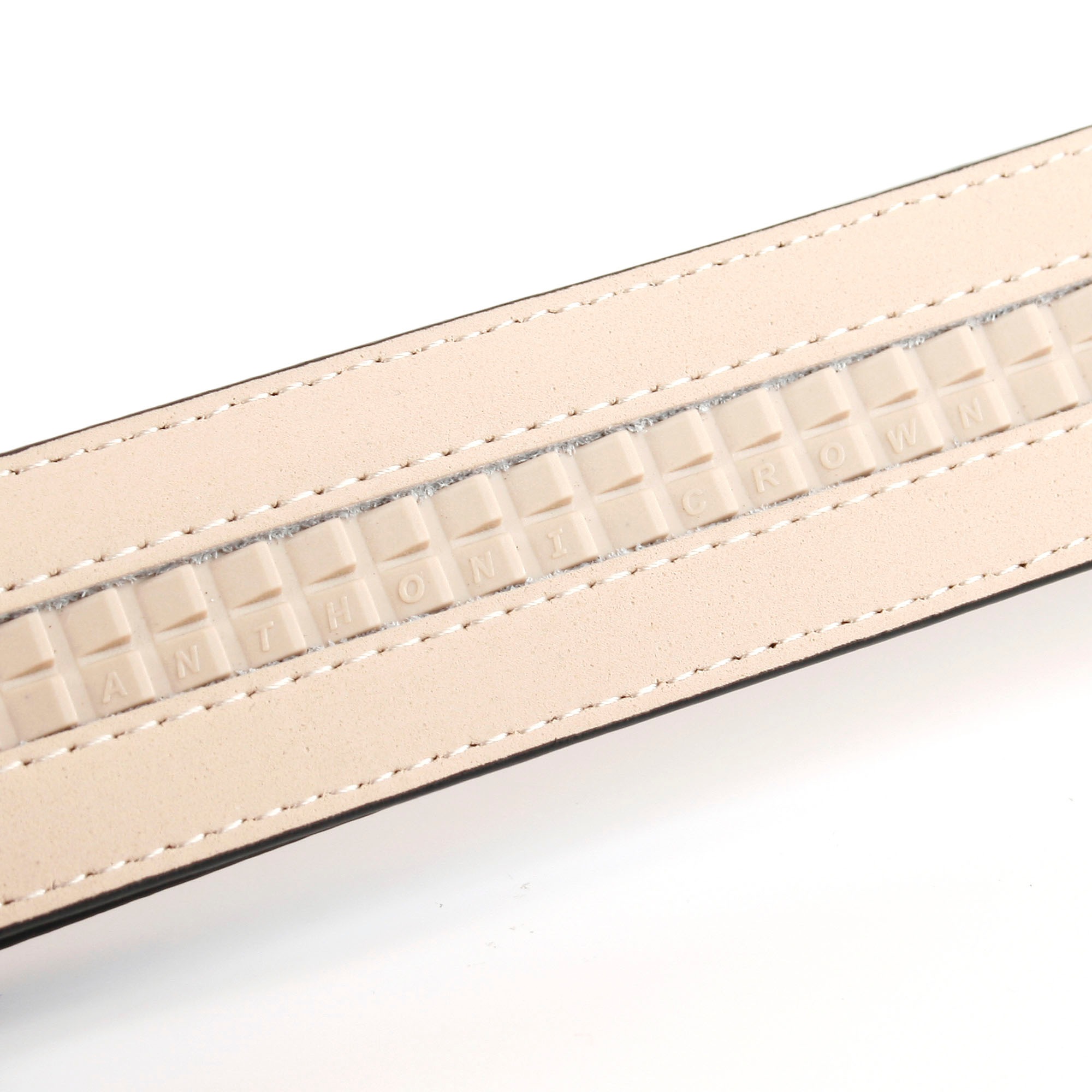 Anthoni Crown Ledergürtel Elegante Schliesse mit Oberfläche aus Hartglas