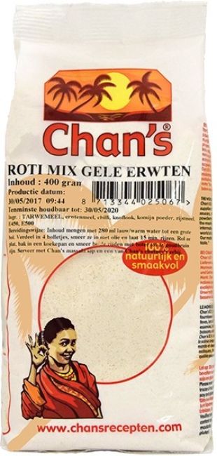 Chan's Roti Mix Gele Erwten 400g