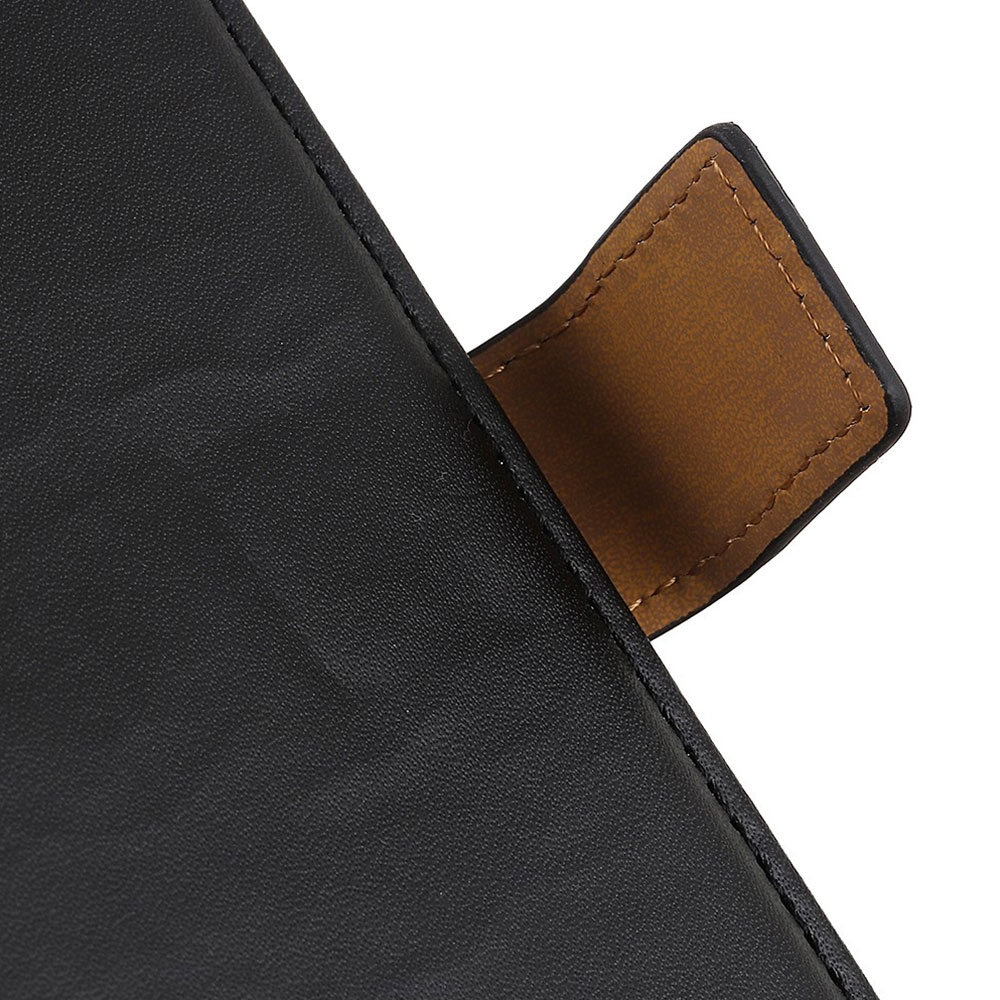 Samsung Galaxy A71 Leder Tasche Flip Cover mit Kartenfächer - Schwarz