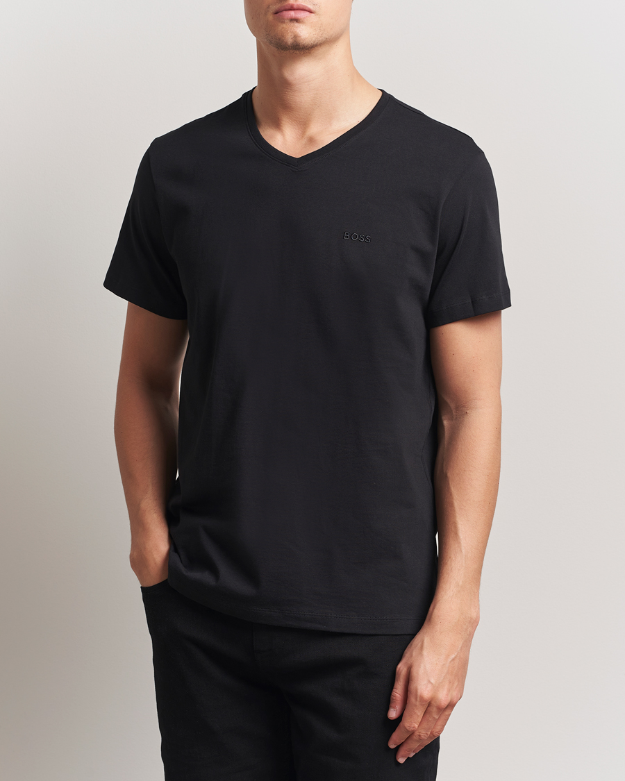 BOSS BLACK 2-Pack Relaxed Fit V-Neck T-Shirt Black