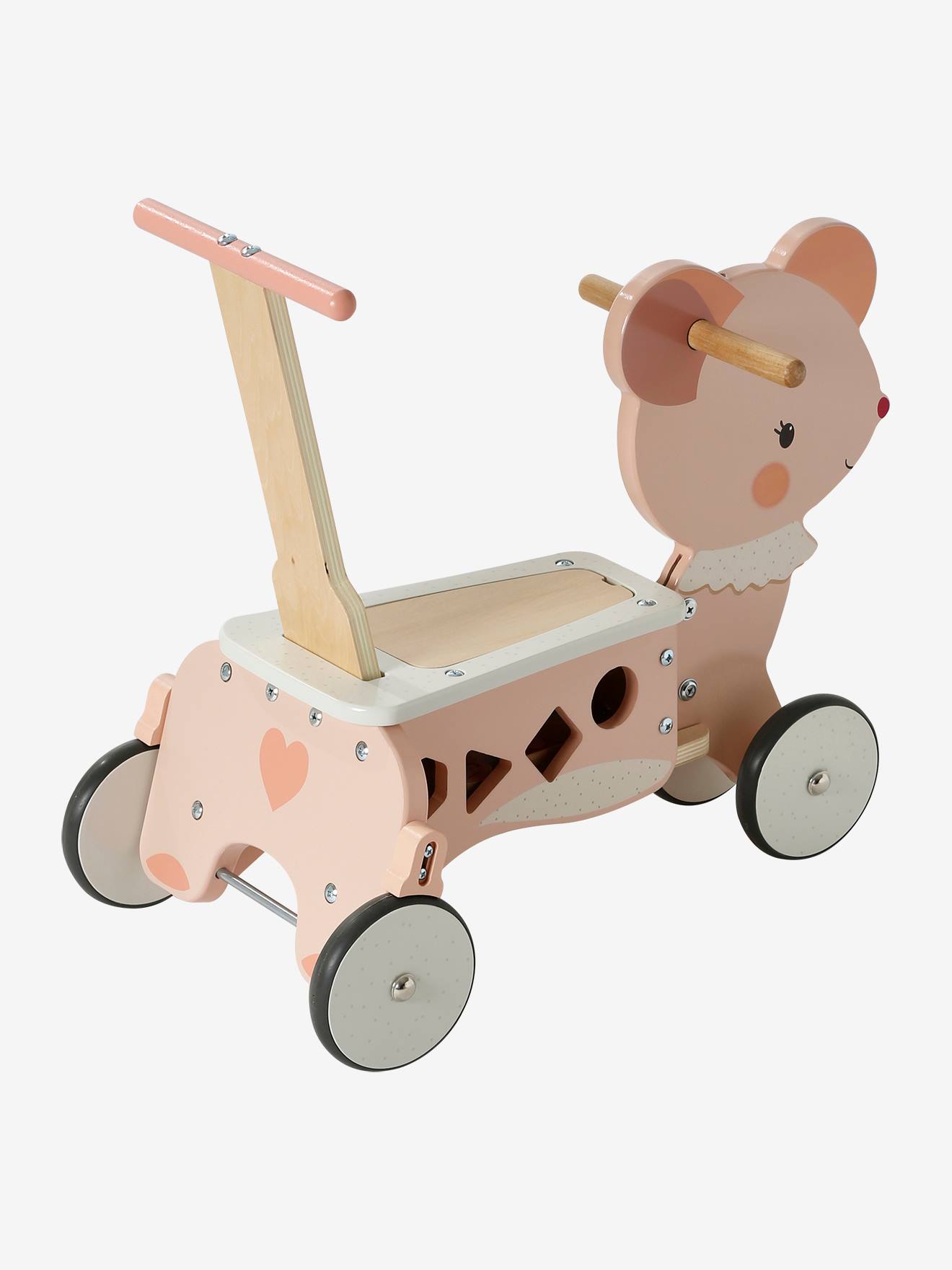 Carrinho de passeio e andador 2 em 1, Tanzânia, madeira rosa com certificação FSC®