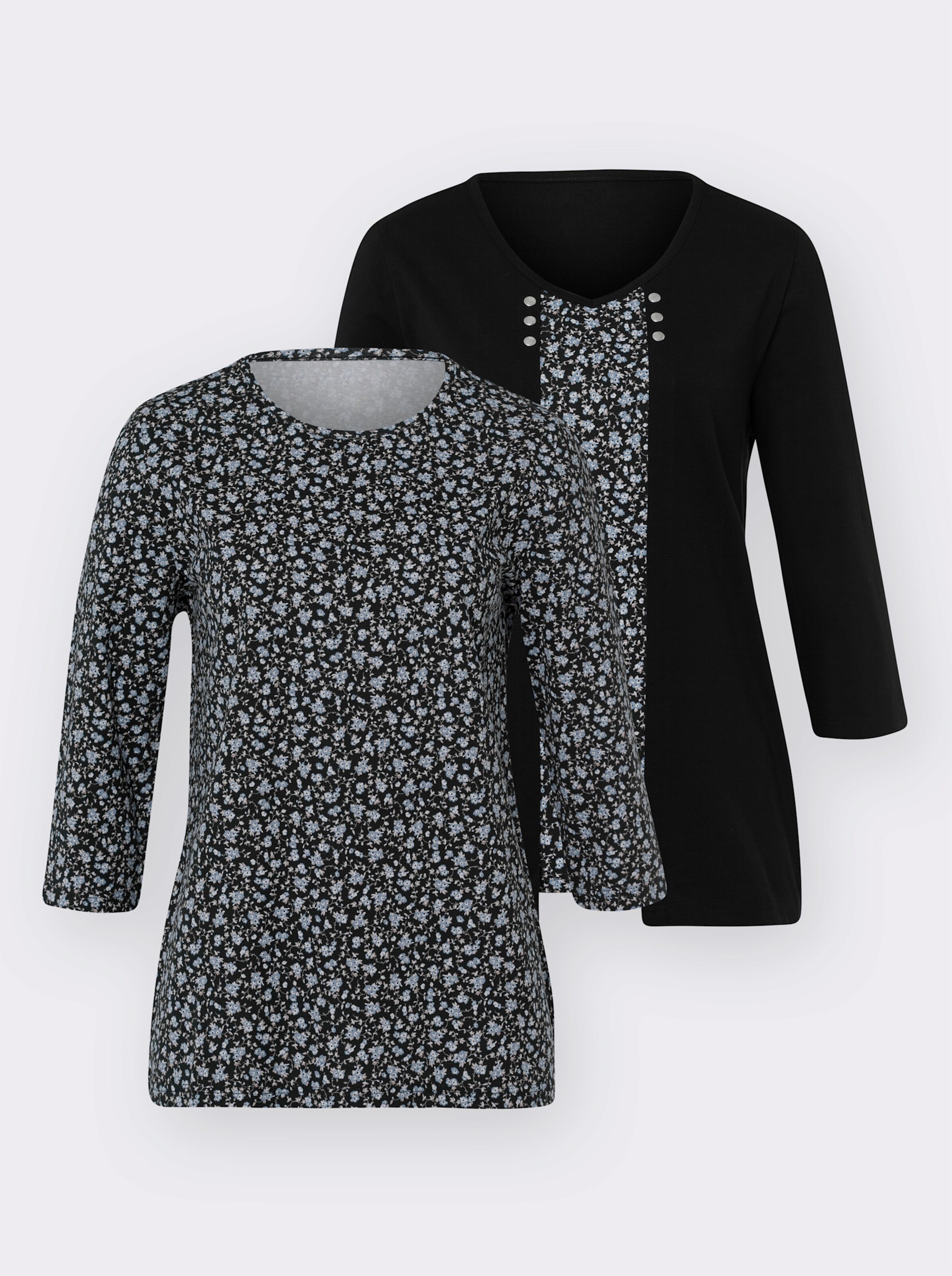 34-Arm-Shirt im Doppelpack