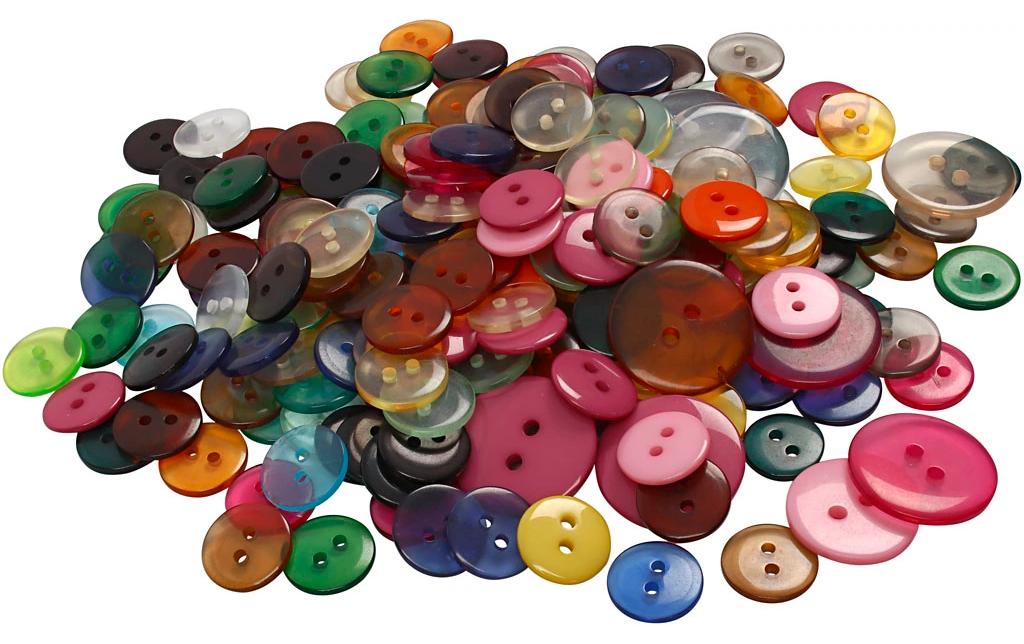 Knöpfe-Mix 10-20 mm, Mehrfarbig, 800 StückKnopfverschluss-Set