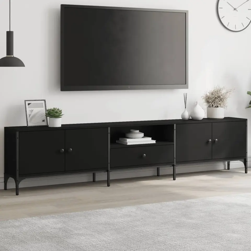 vidaXL - Tv-meubel - Zwart - Bewerkt hout