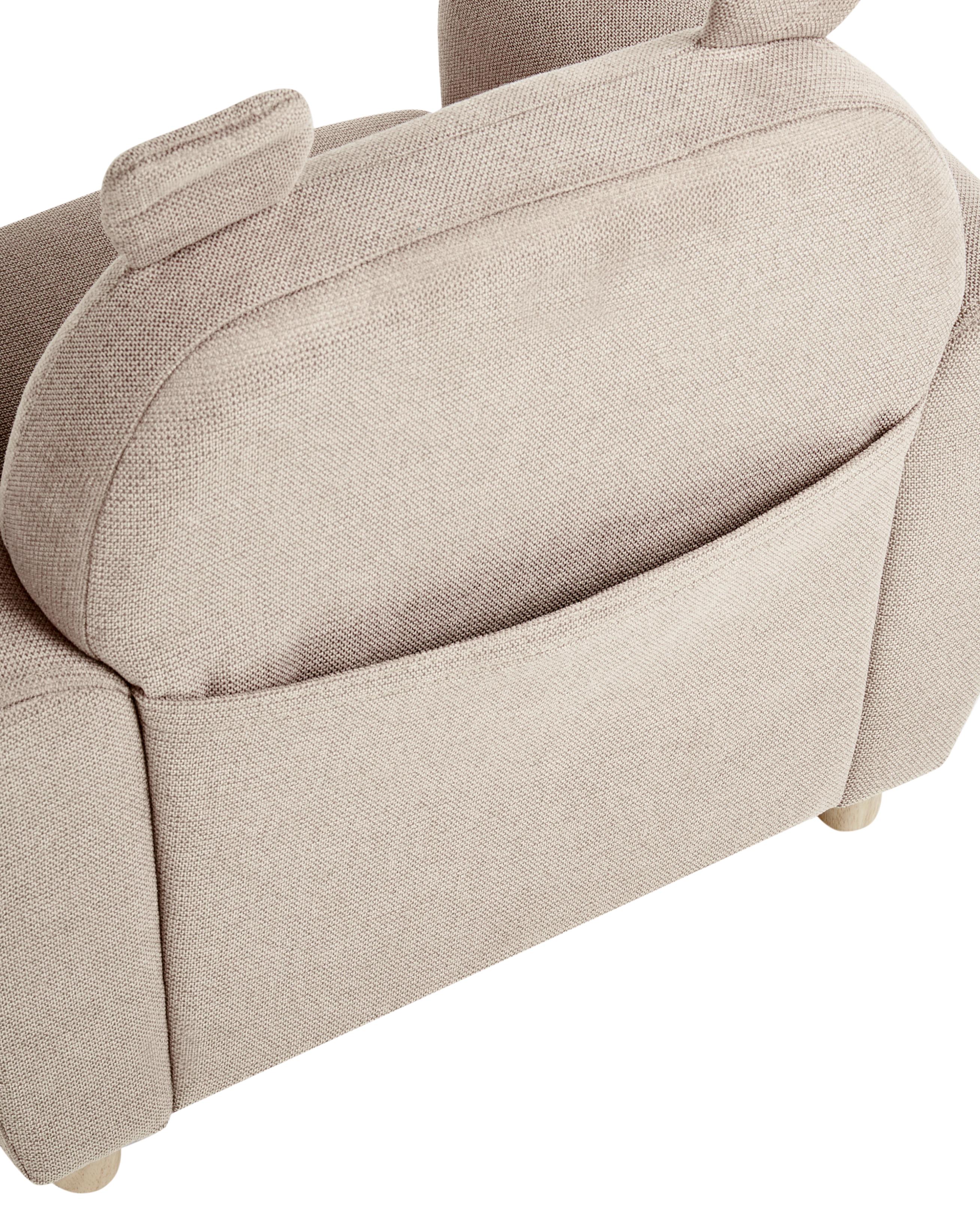 Kinderfauteuil Nijlpaard MARIBO Stof Taupe