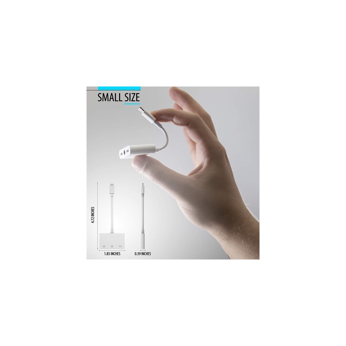 Hodetelefon og ladedapter 2xLightning + 3,5mm til Lightning