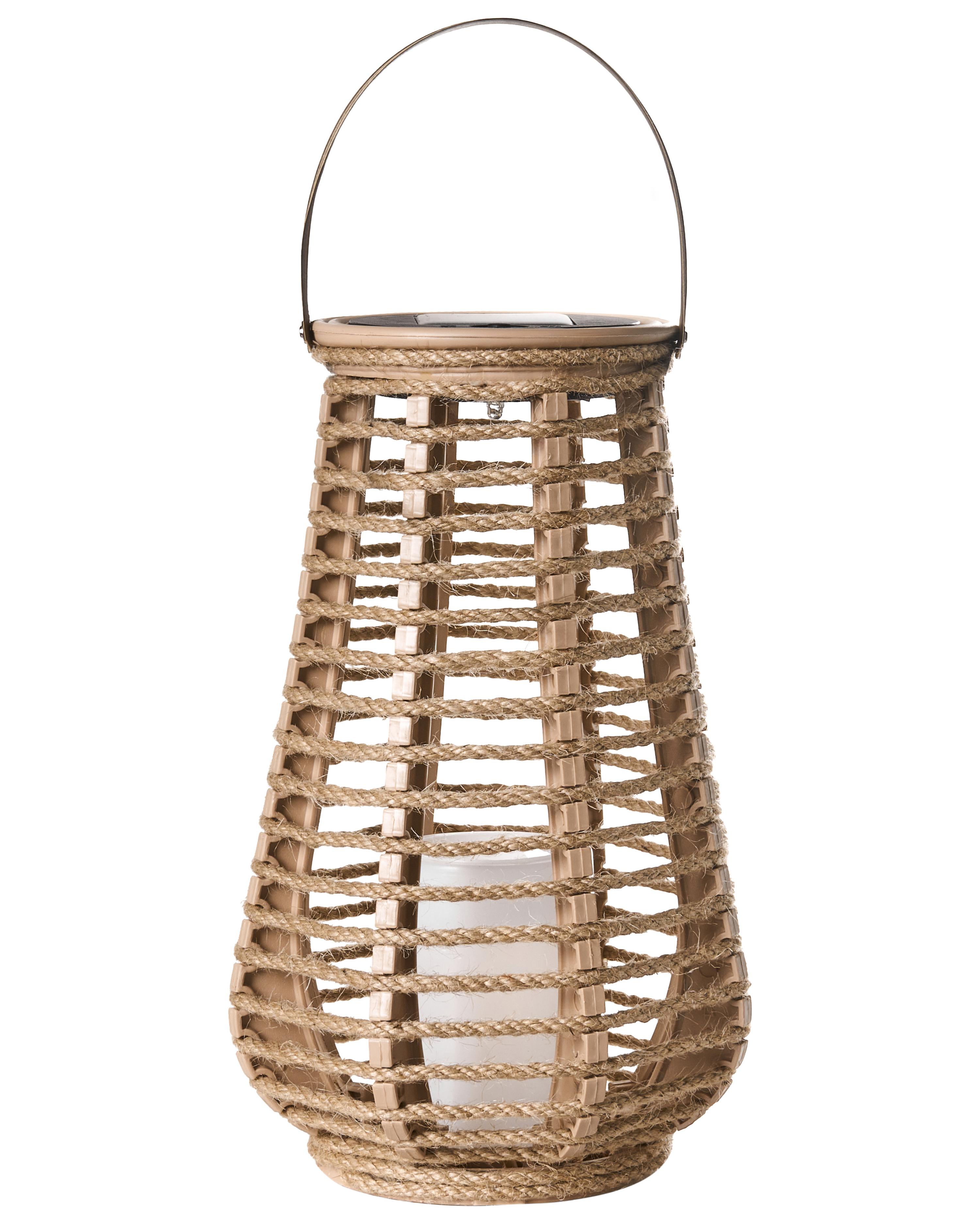 Set van 2 lantaarns op zonne-energie GWAYI 34 cm Natuurlijk