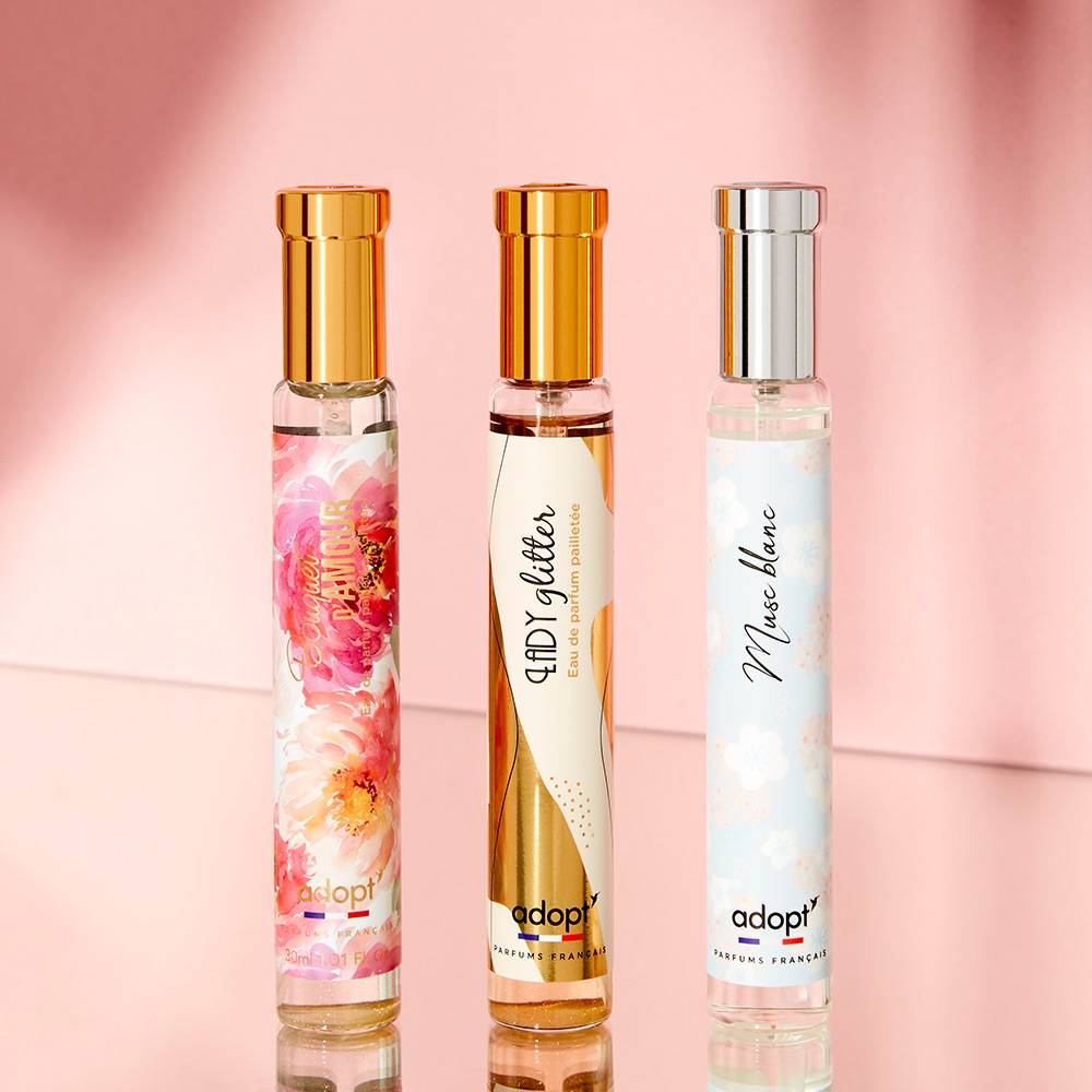Coffret 3 eaux de parfum Bouquet d'Amour 30 ml + Lady Glitter 30 ml + Musc Blanc 30 ml