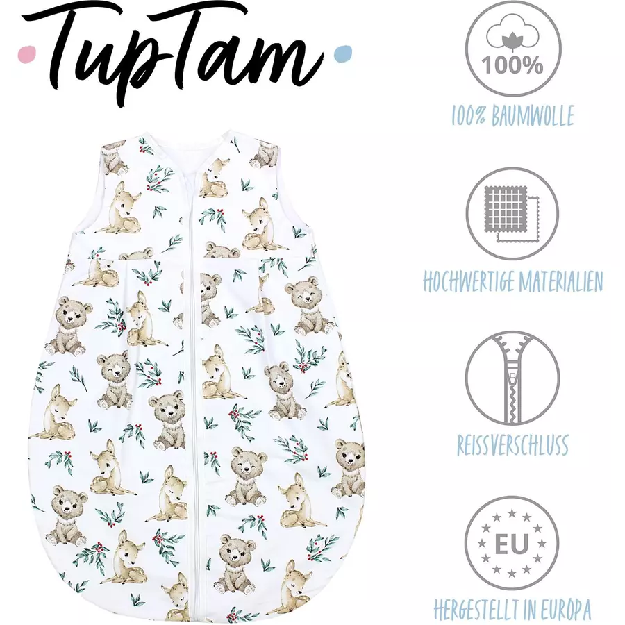 TupTam Baby Sommer Schlafsack Ärmellos Unwattiert blautürkis