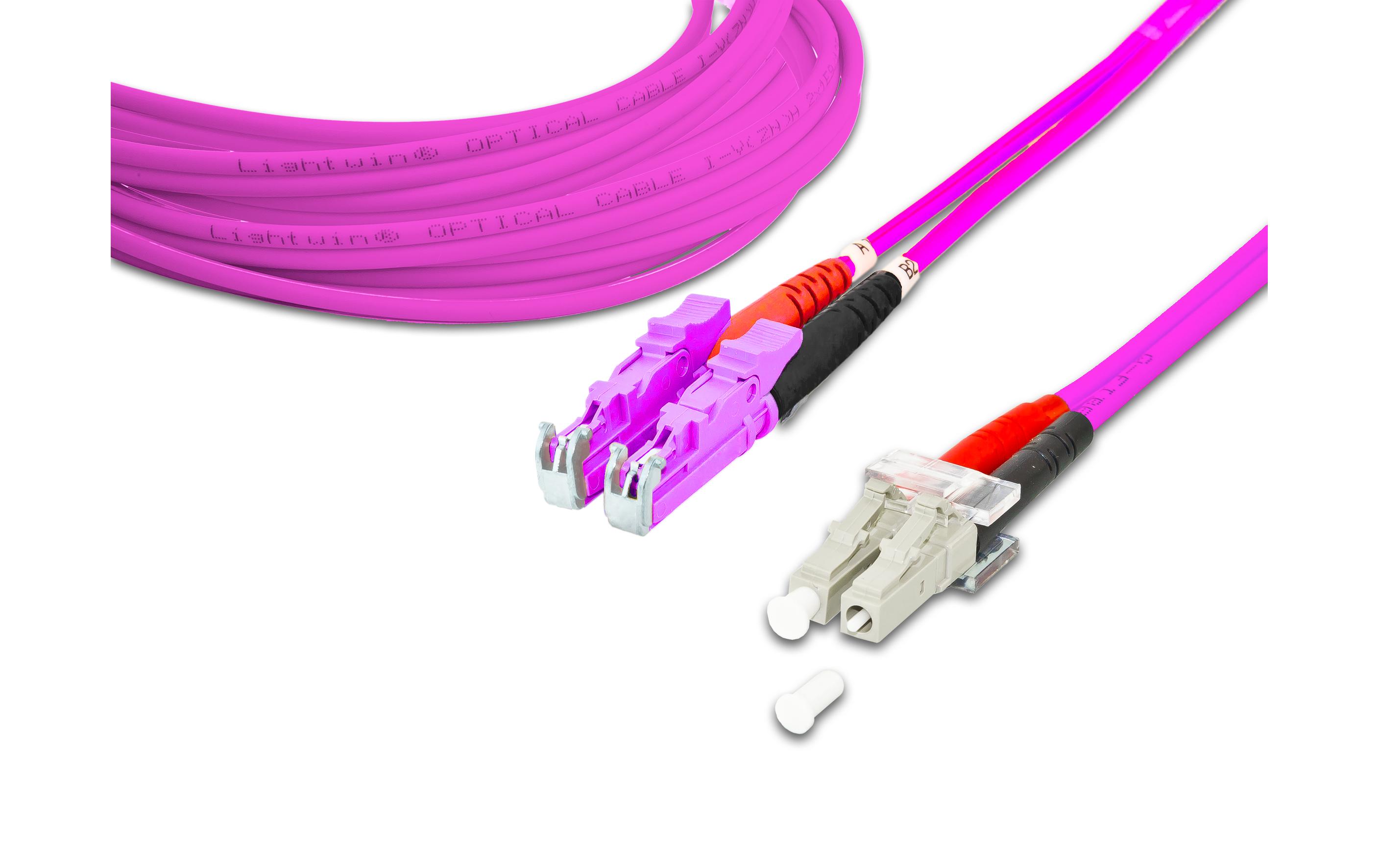 LWL-Patchkabel Multimode LSH – LC, OM4, Duplex, 7 mMultimode LSH (E2000 kompatibel)-LC OM4 7 m