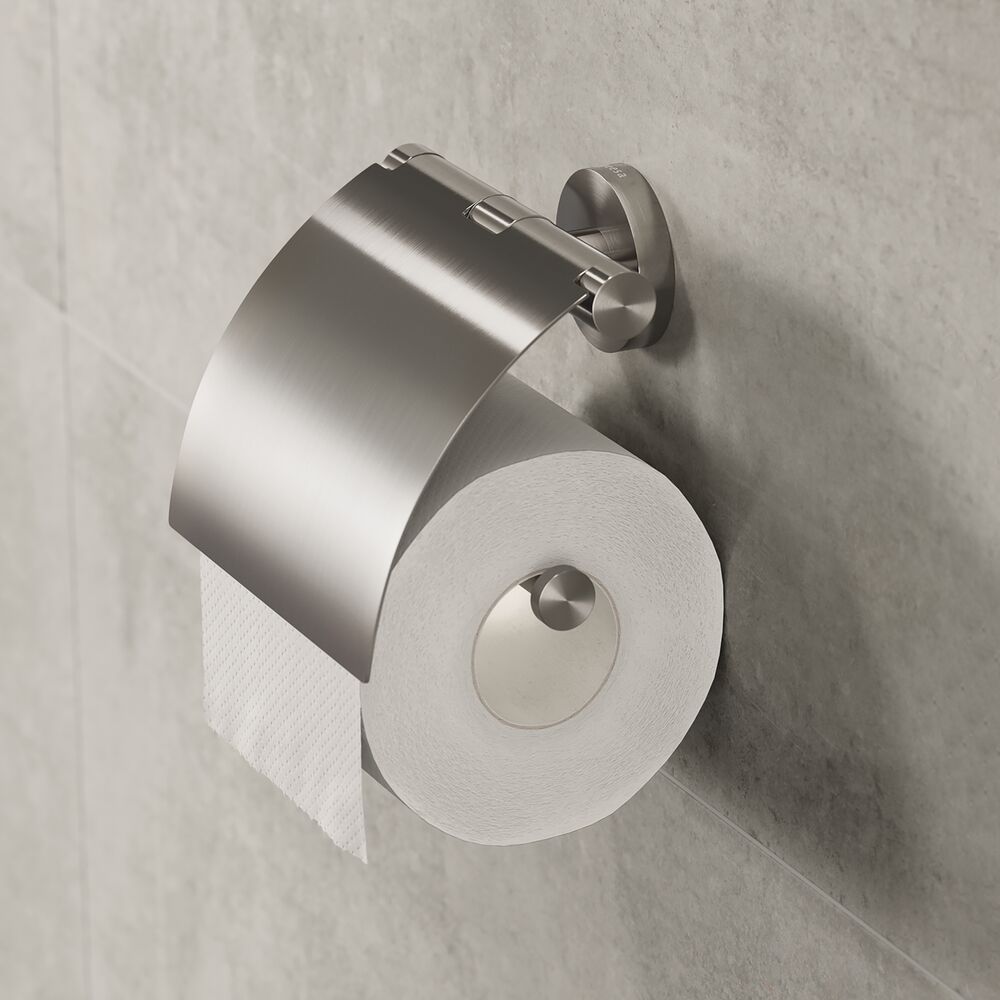 Geesa Nemox toiletrolhouder met klep RVS geborsteld