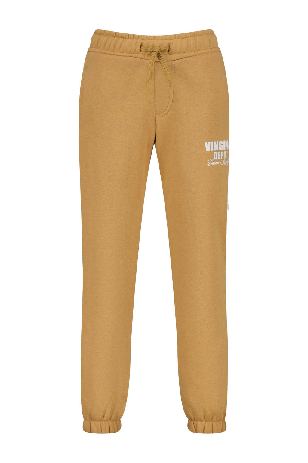 Vingino tapered fit joggingbroek Basic met printopdruk zand