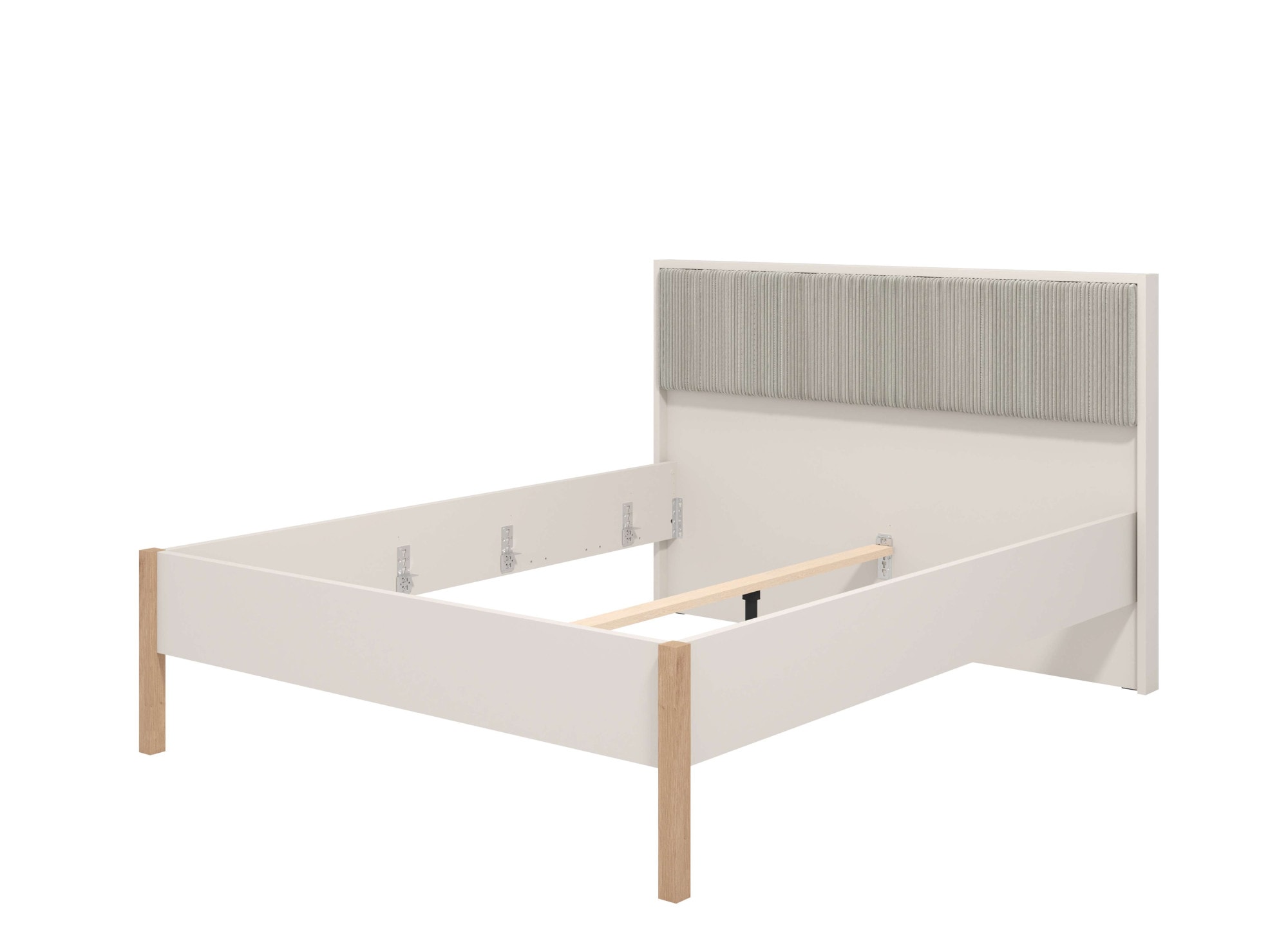 Home affaire Bett »Belfort Bett, mit gepolstertem Kopfteil, bezogen mit weichem Cordstoff« 160 oder 180x200cm, FSC®-zertifiziert, Trendfarbe cashmere