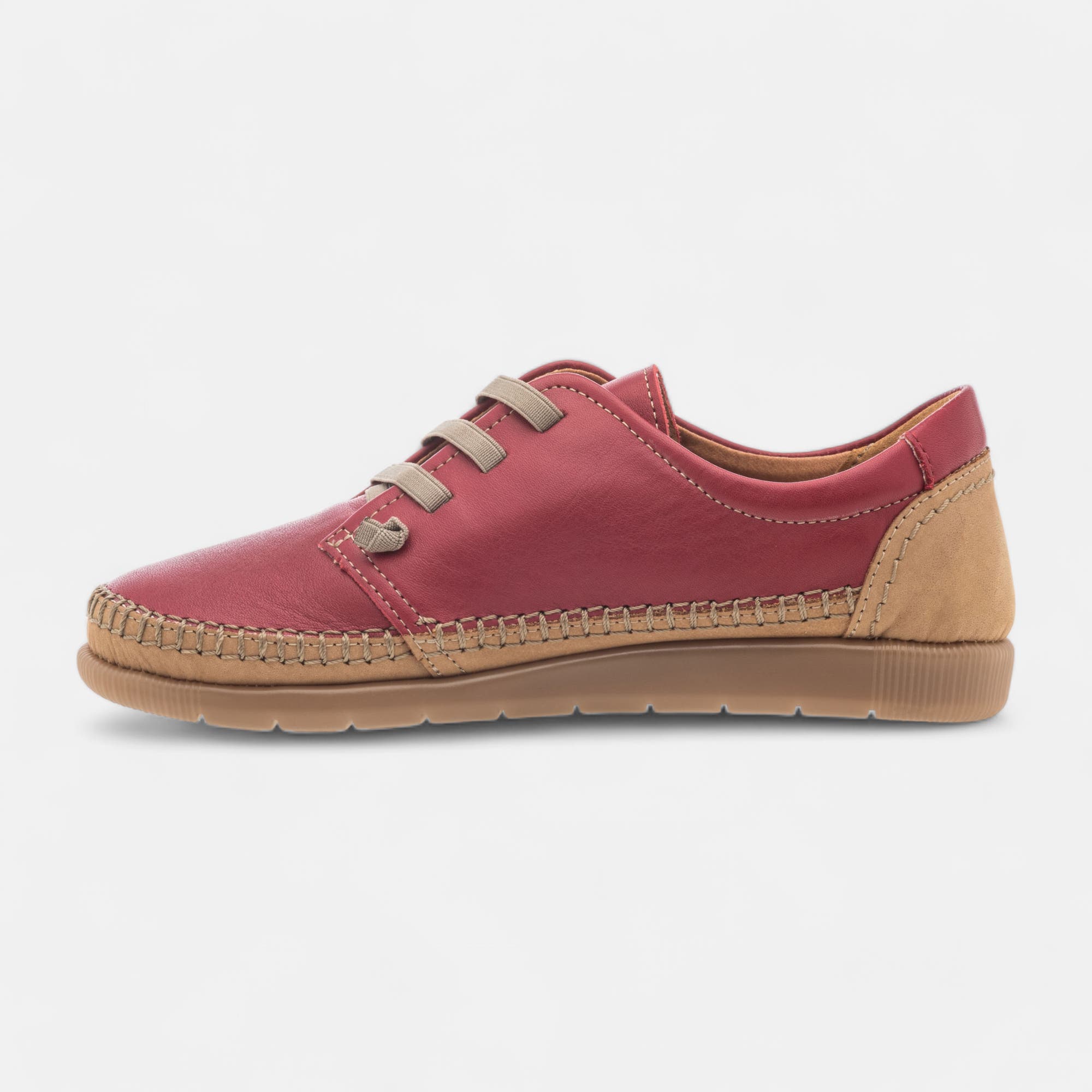 Baskets basses Femme en cuir rouge