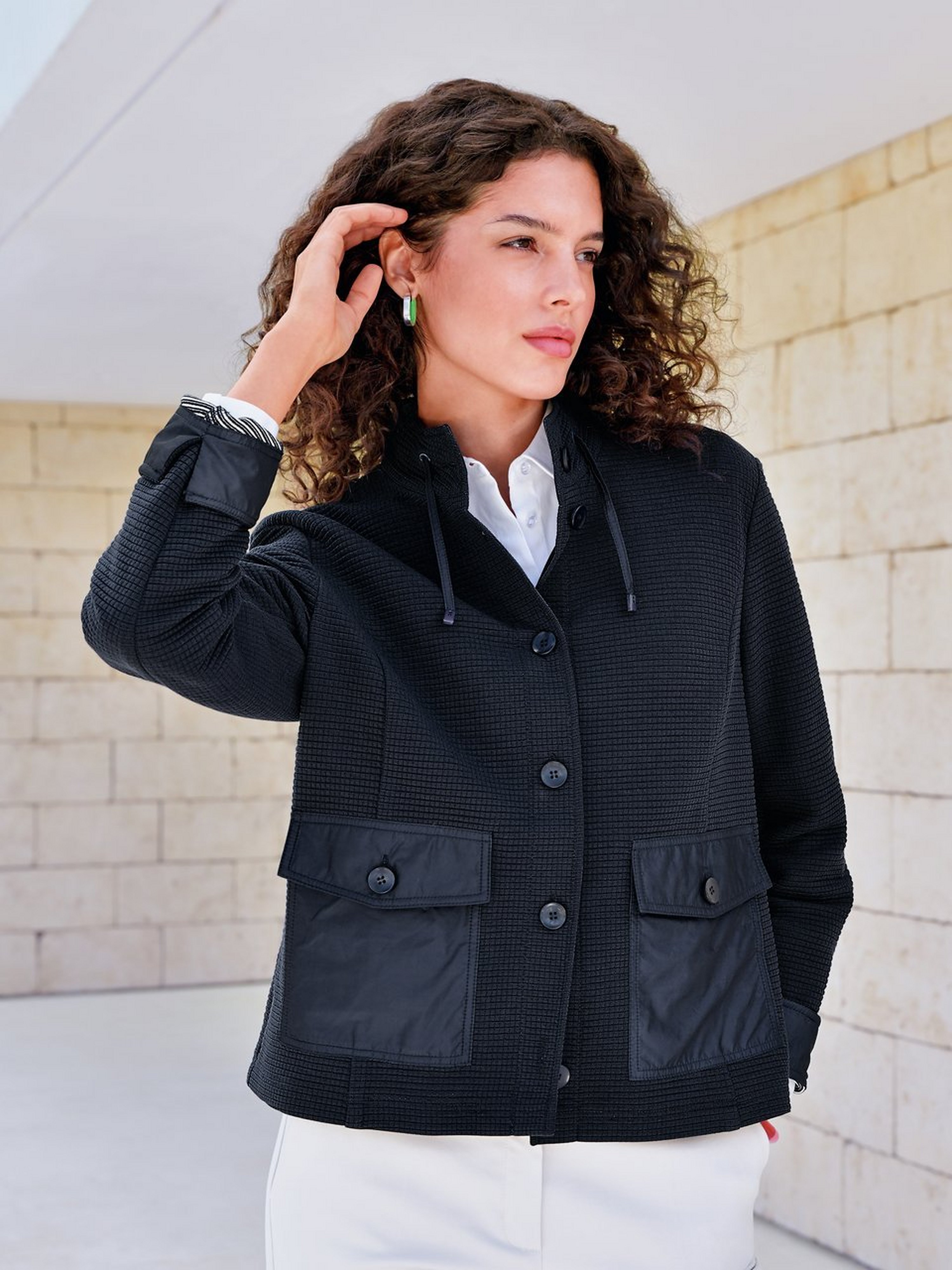 Jersey-Blazer mit 1/1-Arm