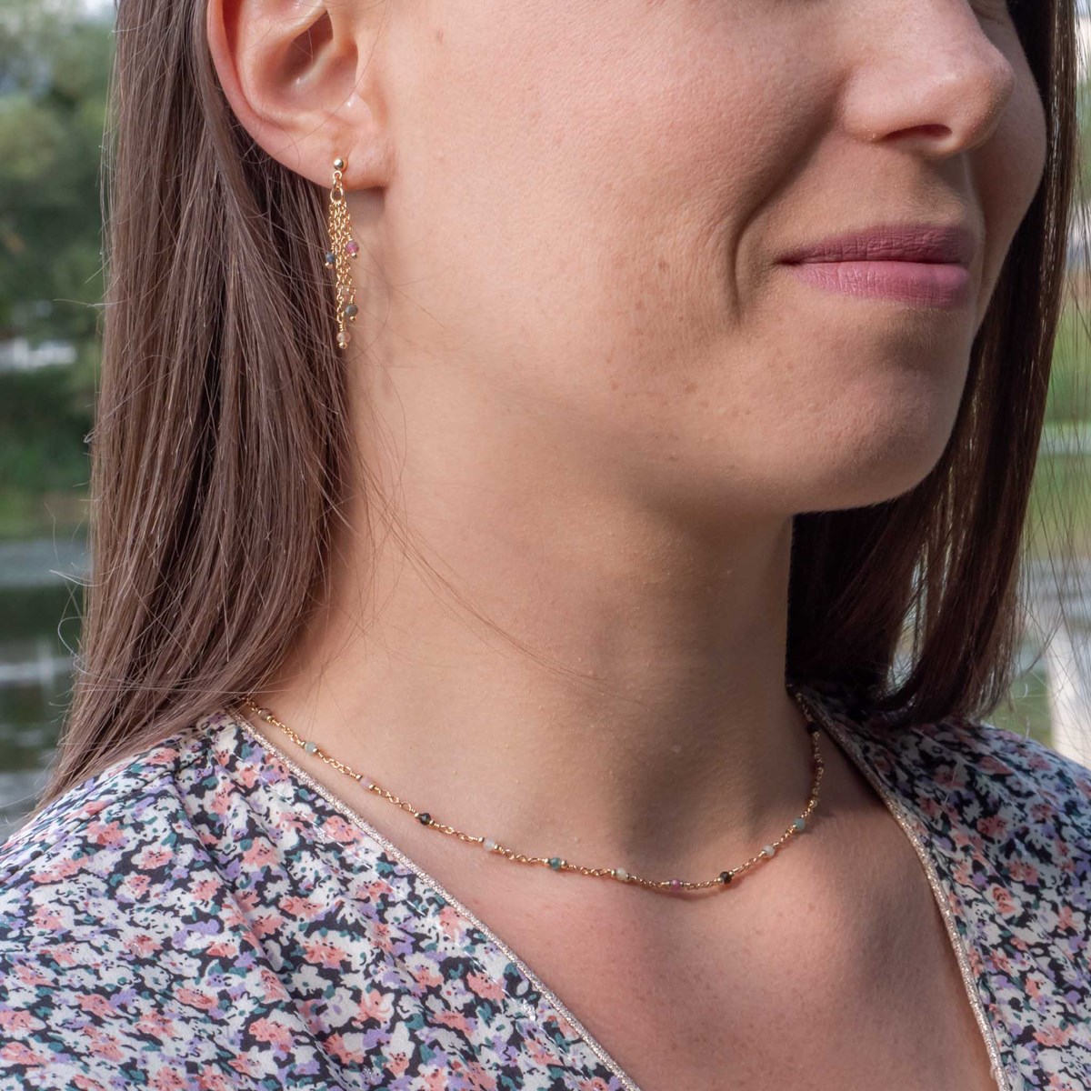 Boucles d'oreilles Bianca en pierres Tourmaline