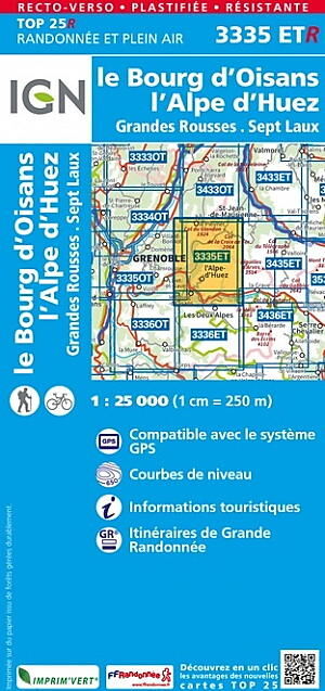 IGN - TOP25R 3335ETR LE BOURG D OISANS 1 25 000