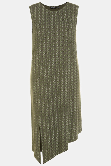 Midikleid, Palmen, A-Linie, Rundhals, ärmellos