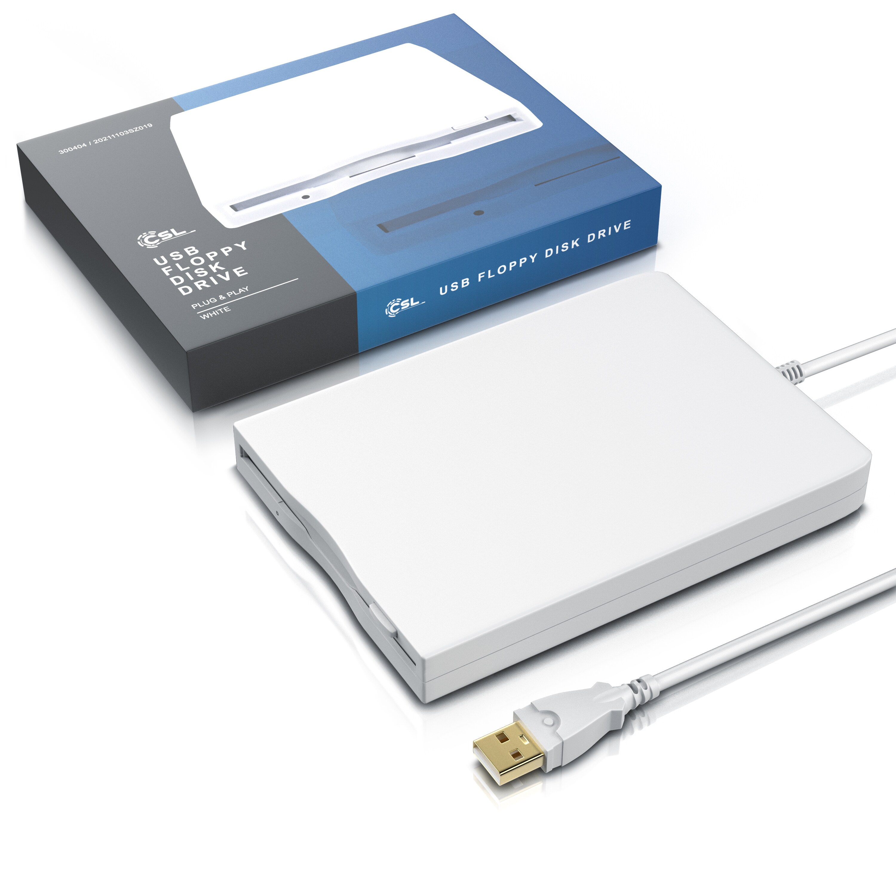 CSL Diskettenlaufwerk, USB 1.1, Externes USB Floppy Laufwerk FDD 1,44MB (3,5) für PC & MAC