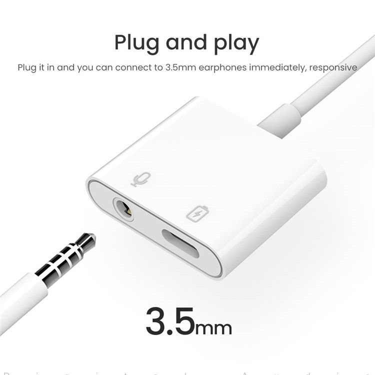(10cm) USB C auf 3.5mm   USB C Audio Musik Kopfhörer Lade Adapter Splitter mit Power Delivery (60W) - Weiss