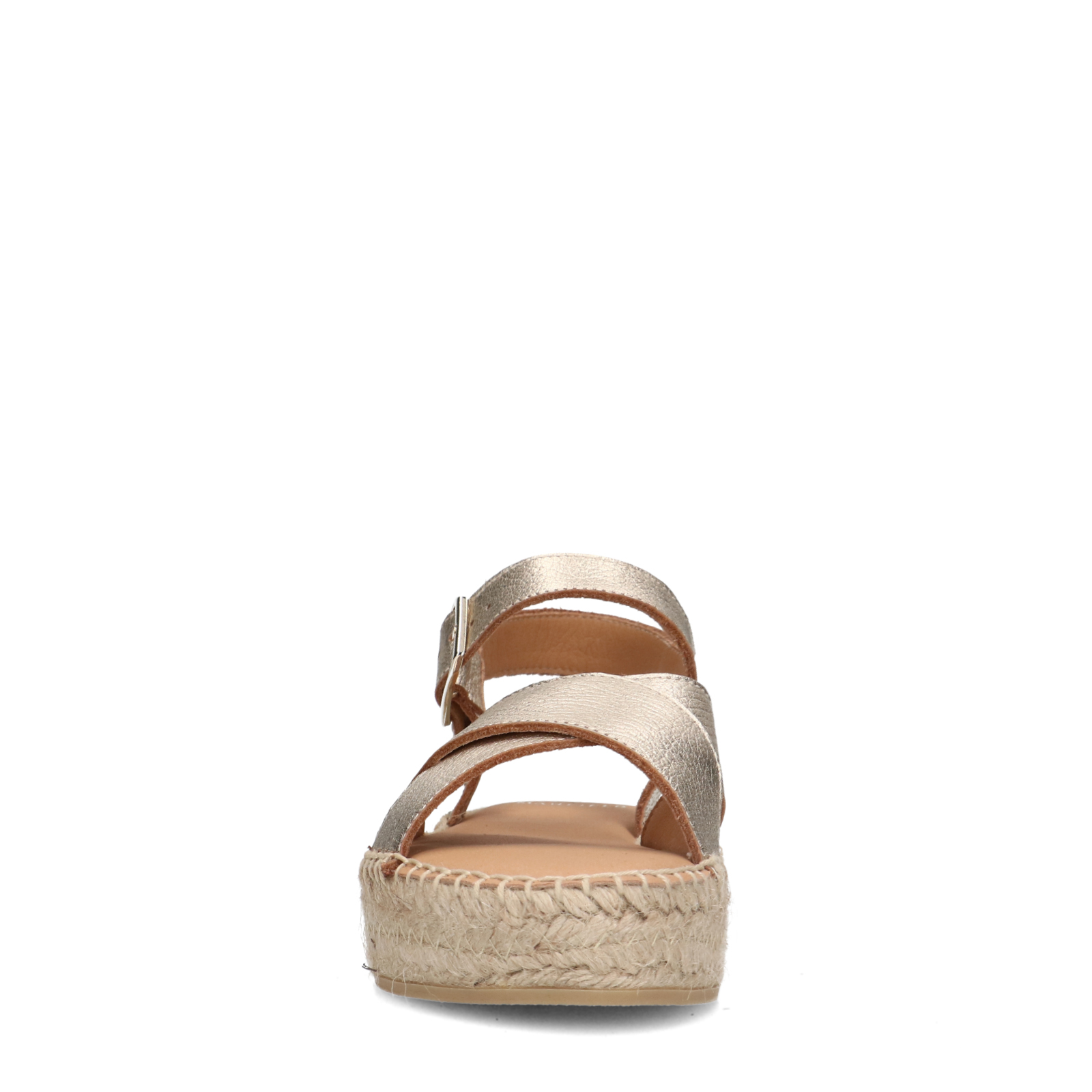 Gouden metallic sandalen met touwzool