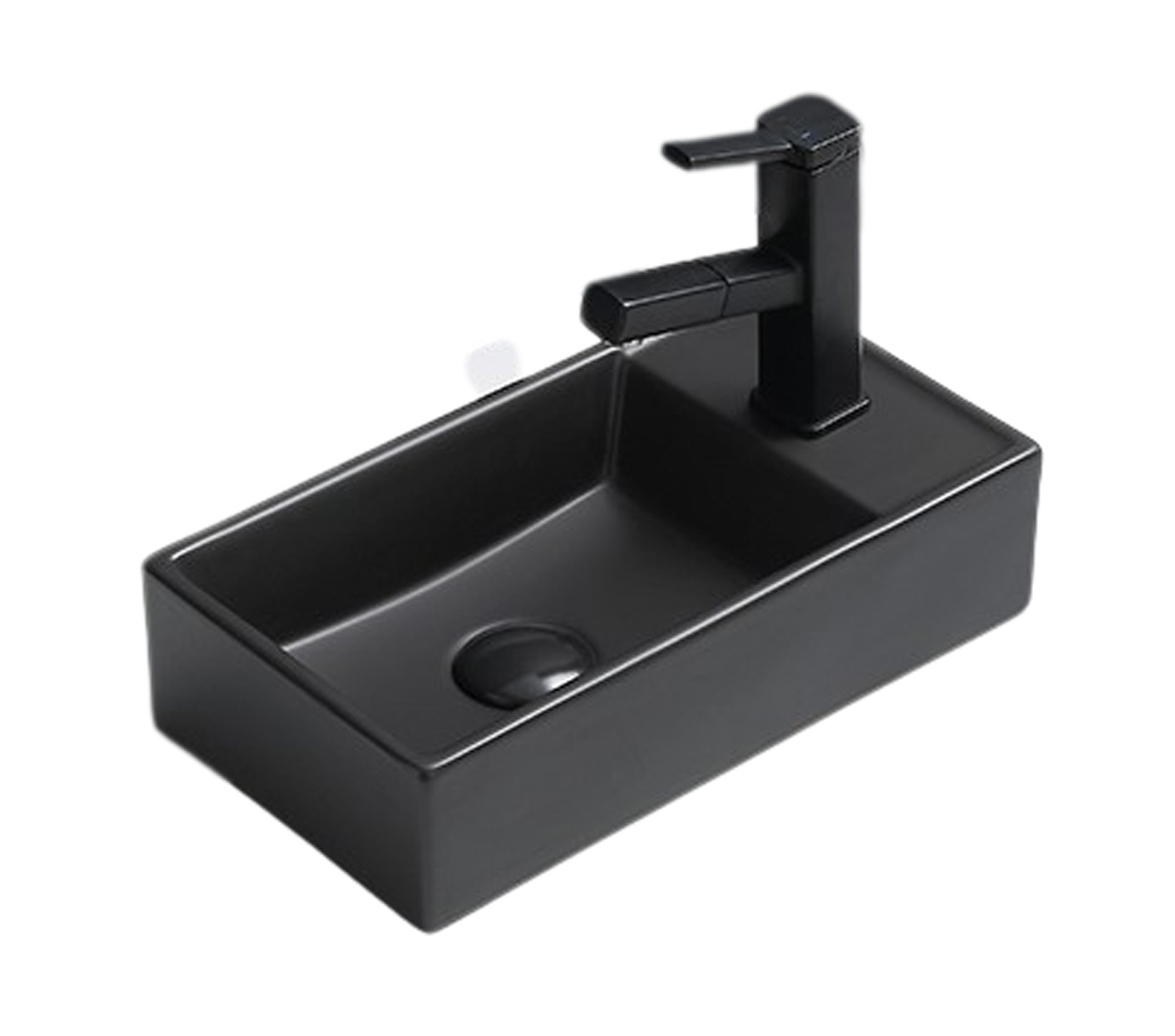 Lambini Designs Aigua fontein met kraangat zwart mat