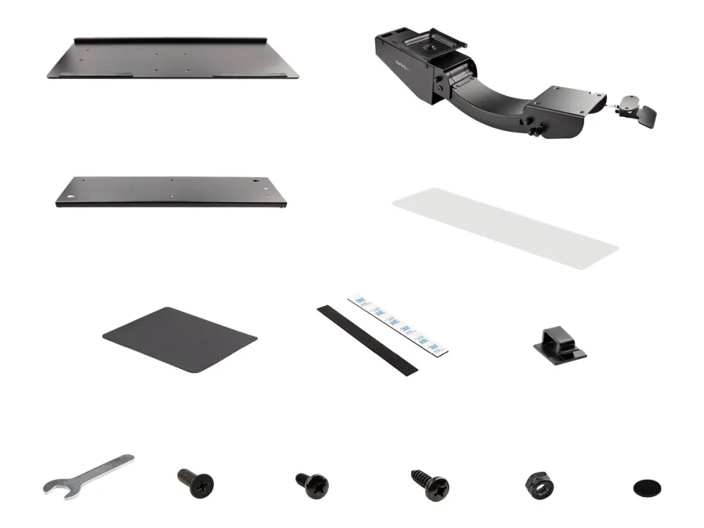 StarTech.com Under Desk Keyboard Tray, Full Motion & Height Adjustable Keyboard and Mouse Tray, 10