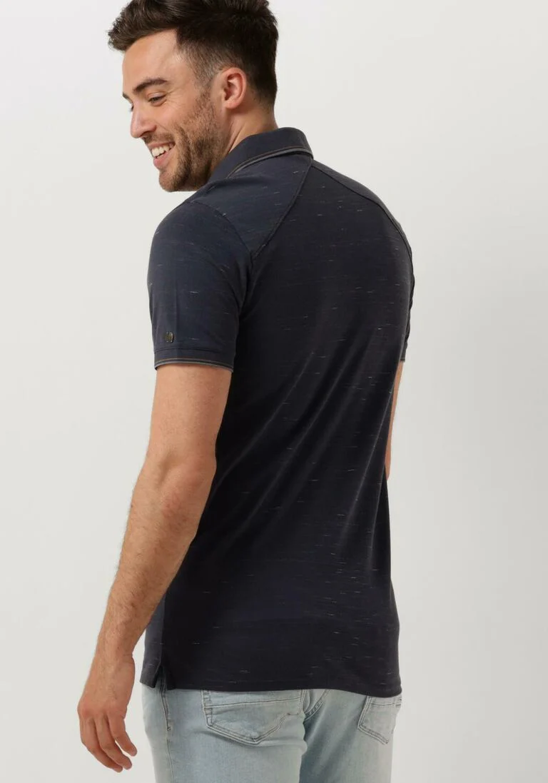 CAST IRON donkerblauwe cast iron polo short sleeve polo injected cotton pique