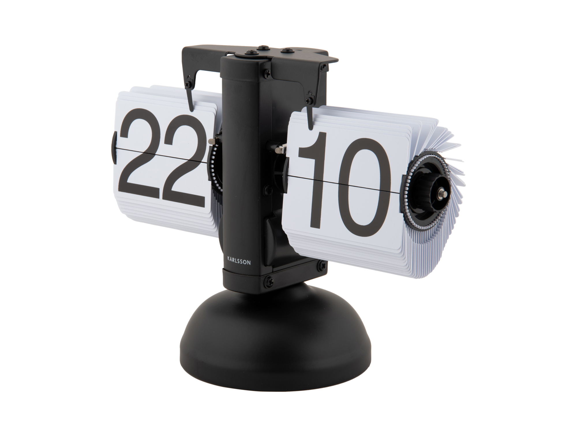 Table clock Small Flip black with white flips